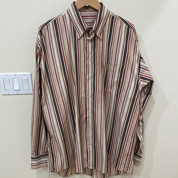 Burberry Men’s Striped Long Sleeve Button Shirt-Like New-Size L-Authentic! - Picture 1 of 11